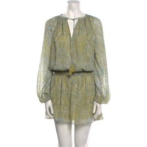 Ramy Brook Paisley Long Sleeve Mini Dress Size Large